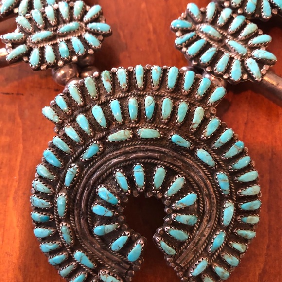 Stunning vintage Zuni squash blossom necklace 🔥 - Picture 4 of 7